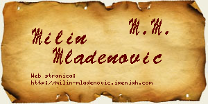Milin Mladenović vizit kartica